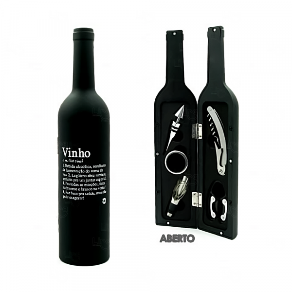 Kit Vinho 5 Peças em Formato Garrafa Personalizado 