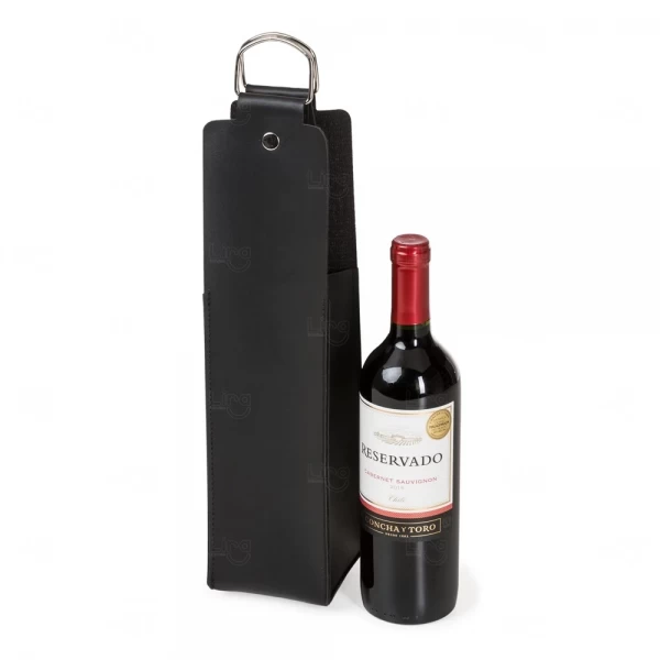 Estojo Porta Vinho com Alça Metálica Personalizado 