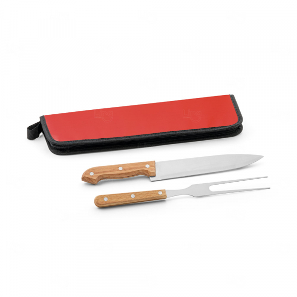 Kit Churrasco Personalizado 2 Peças com Estojo Colorido 