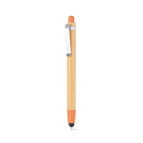 Caneta em Bambu com Touch Personalizada 