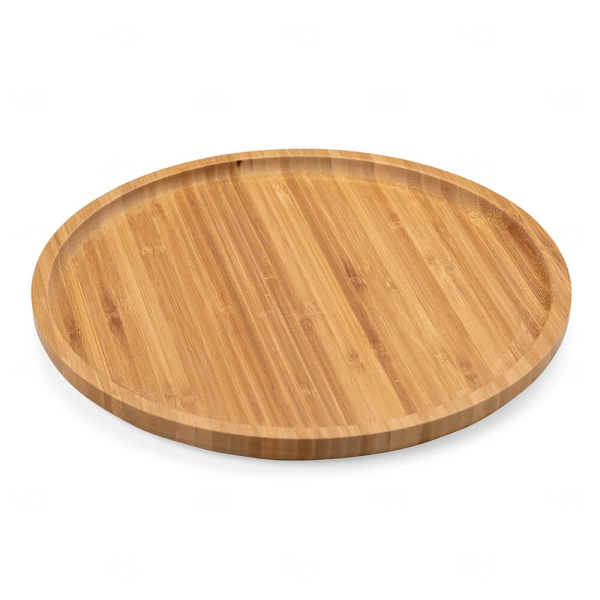 Petisqueira Redonda de Bambu 30cm Personalizada