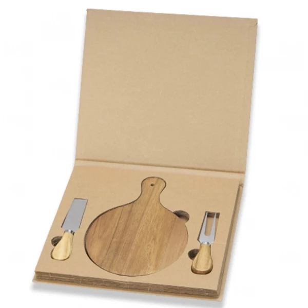 Kit Queijo 3 peças com Tábua Redonda Personalizado 