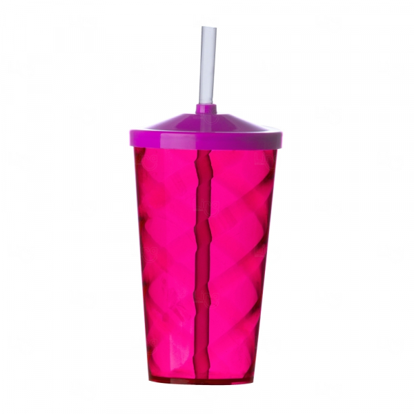 Copo Espiral 550 ml com Canudo Personalizado 
