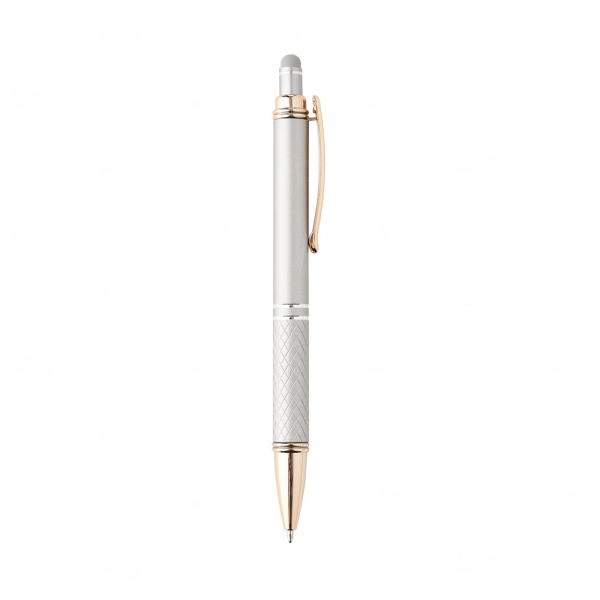 Caneta Metálica Touchscreen com Clip Dourado Personalizada 