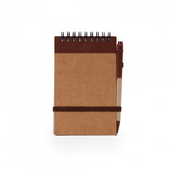 Bloco Ecológico Kraft com Caneta Personalizado  - 14,9 x 9 cm 