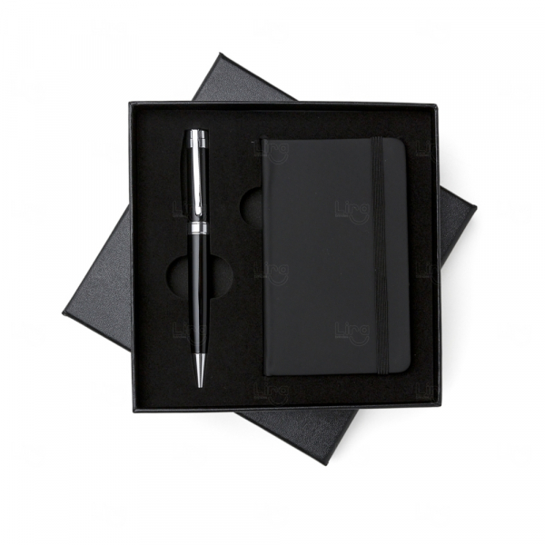 Kit Executivo Personalizado - Caneta Metálica e Caderneta