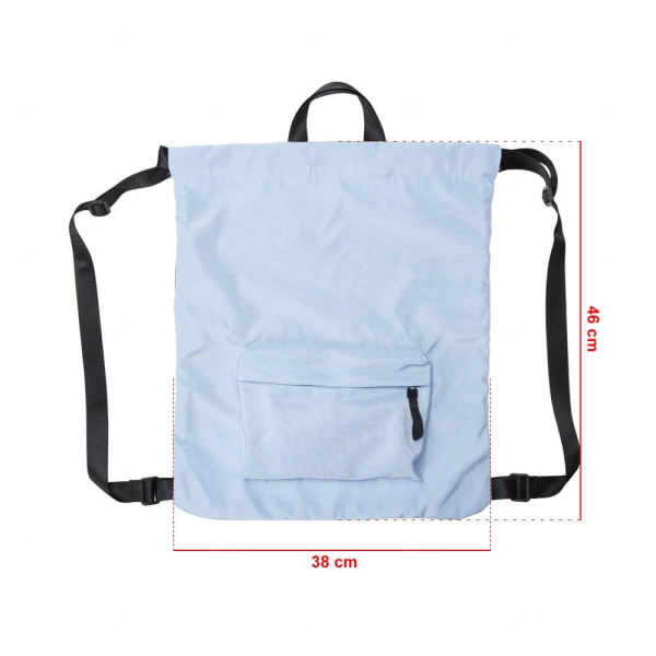 Sacochila com Bolso e Zíper Personalizada - 44 x 37 cm 