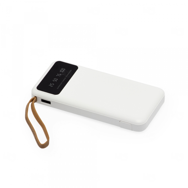 Power Bank 10.000 Mah  com LED e Alça de Couro Personalizado 