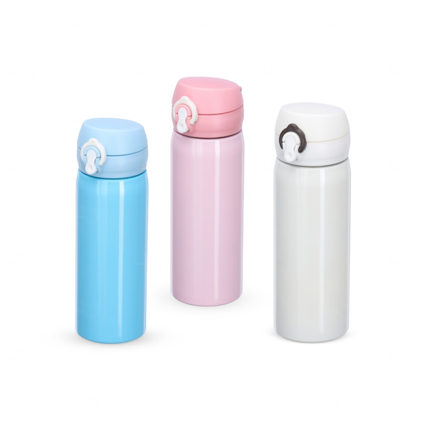 Garrafa Inox com Botão de Trava Personalizada - 500ml