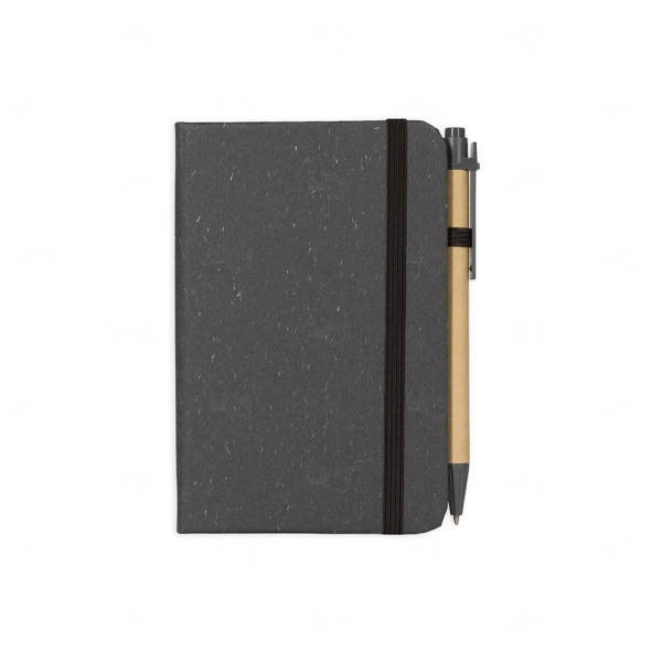 Moleskine em Fibra de Trigo com Caneta Personalizada - 14x9,3cm 