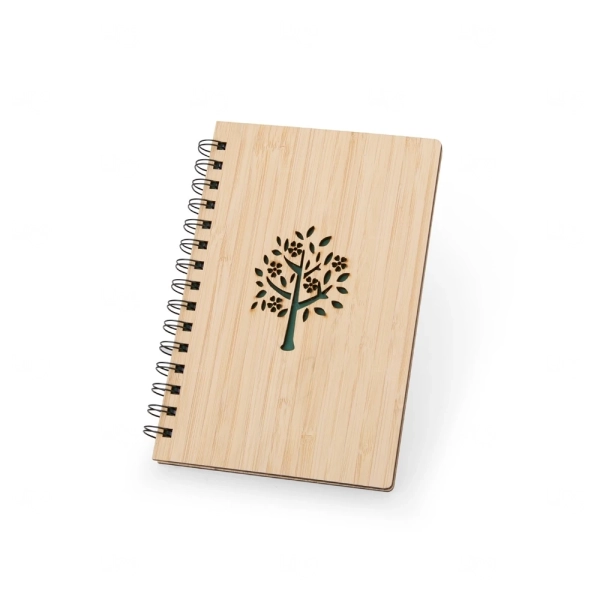 Caderno em Bambu Capa Vazada Personalizado - 21x14,6 cm 