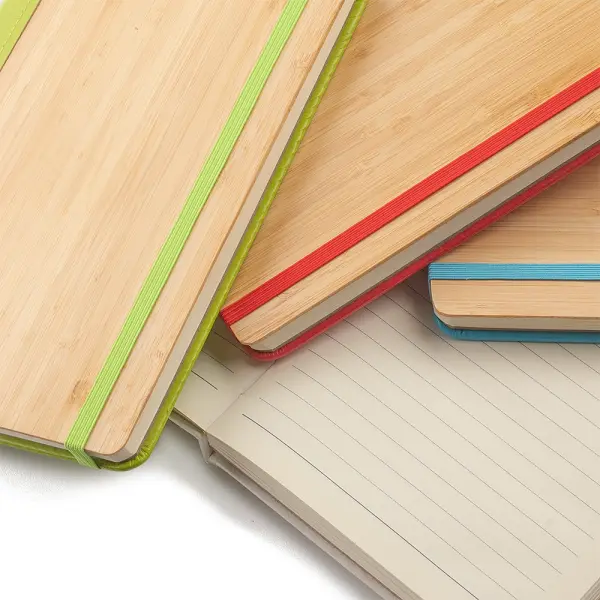 Caderno A5 Capa em Bambu e PU Personalizado 