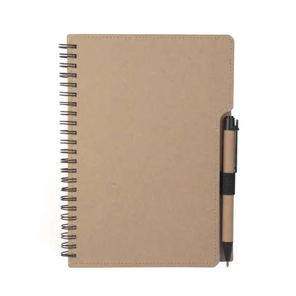 Caderno A5 Capa em Papelão Reciclado com Caneta Personalizado 