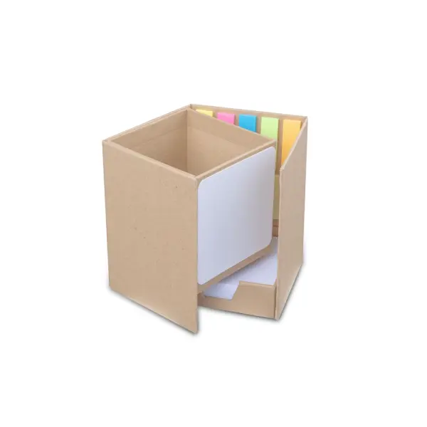 Porta Lápis com Quadro Branco e Bloco de Notas Personalizado em papel colorido 