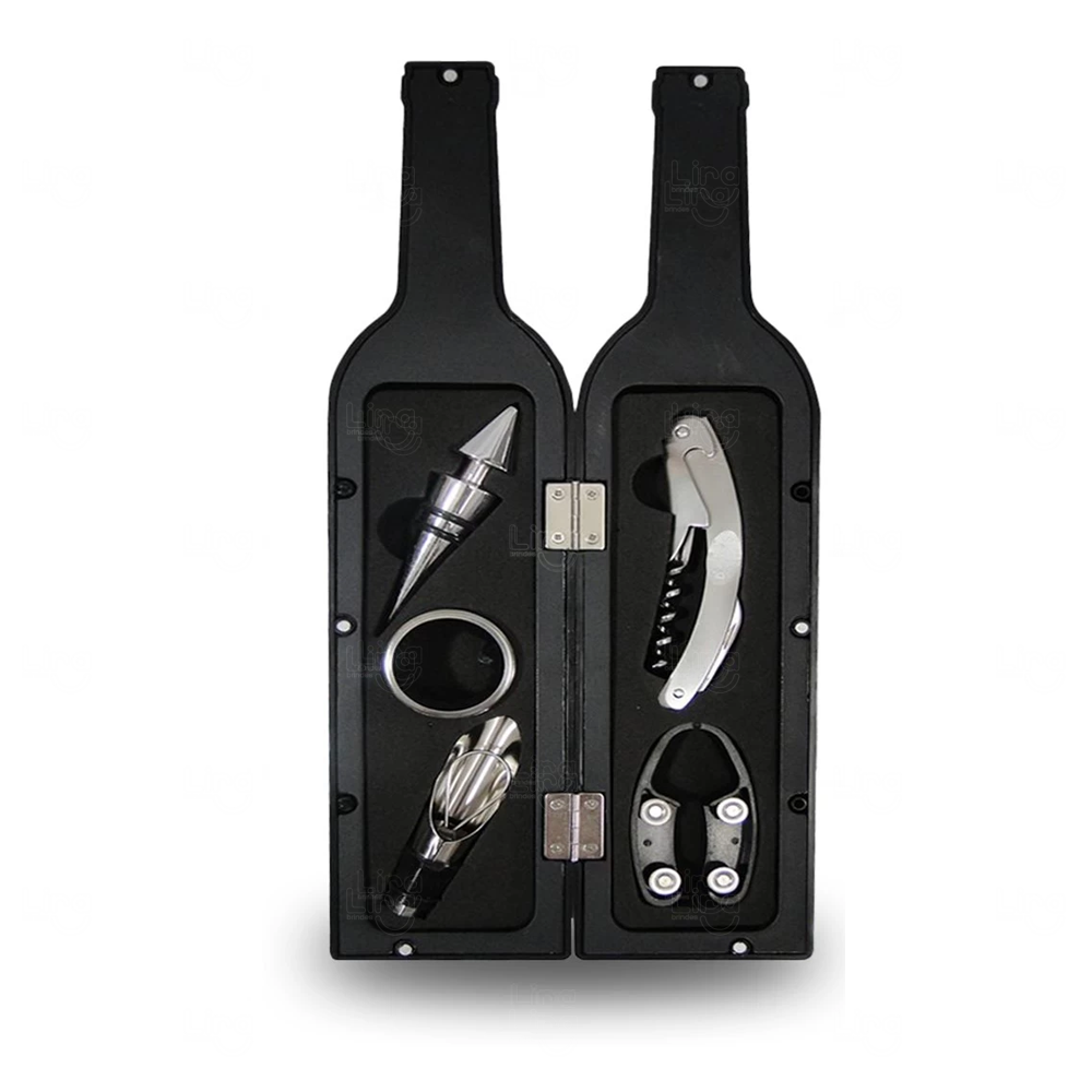 Kit Vinho 5 Peças em Formato Garrafa Personalizado 