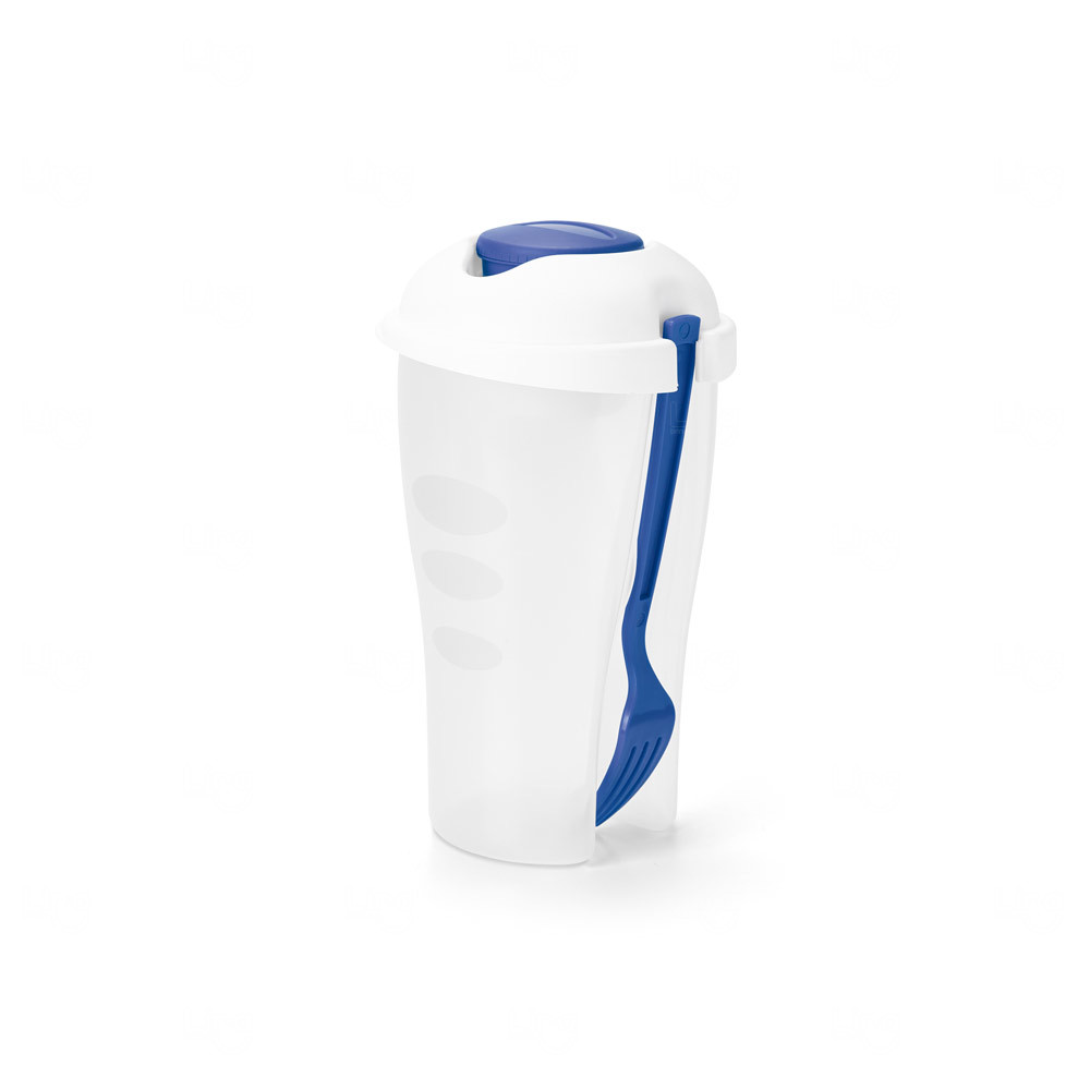 Copo para Salada 850mL Personalizado com Garfo e Molheira 