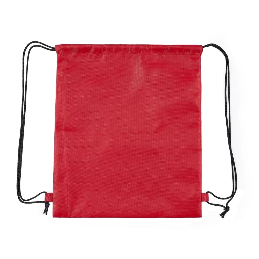 Mochila Saco em Poliéster Personalizada - 40,5 x 33,8 cm Vermelho