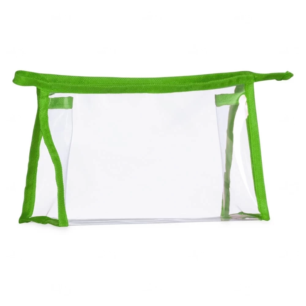 Nécessaire Plástica Transparente Personalizada Verde