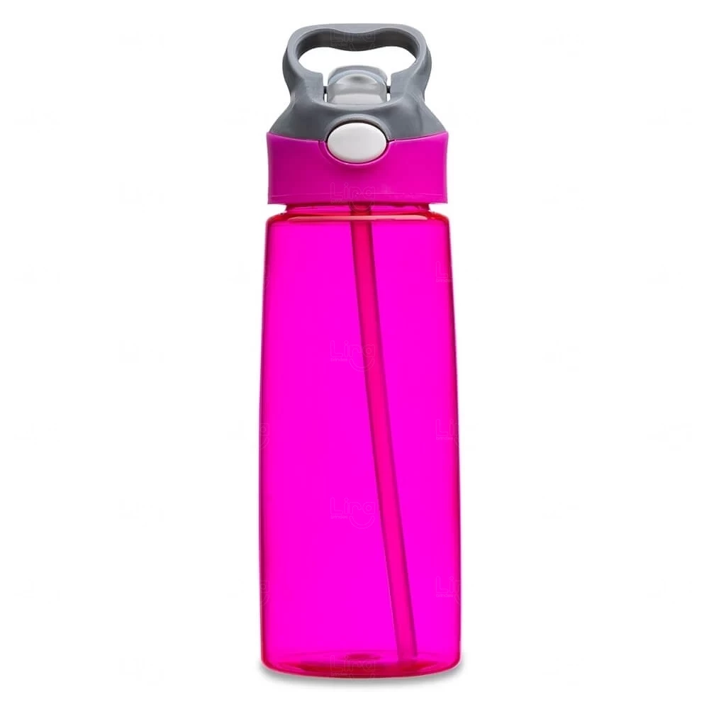 Squeeze Plástica Personalizada 650ml com Botão Acionador 