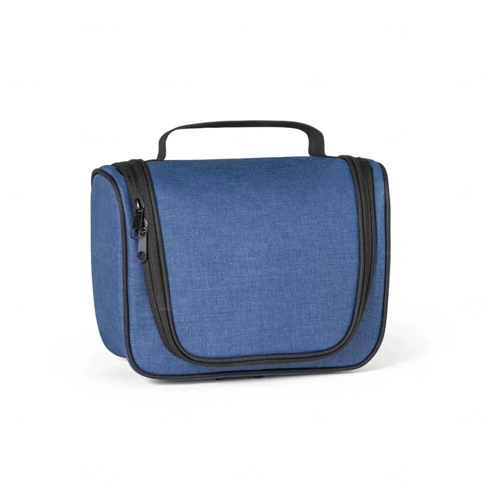 Nécessaire com Bolsos Internos e Gancho Personalizada Azul