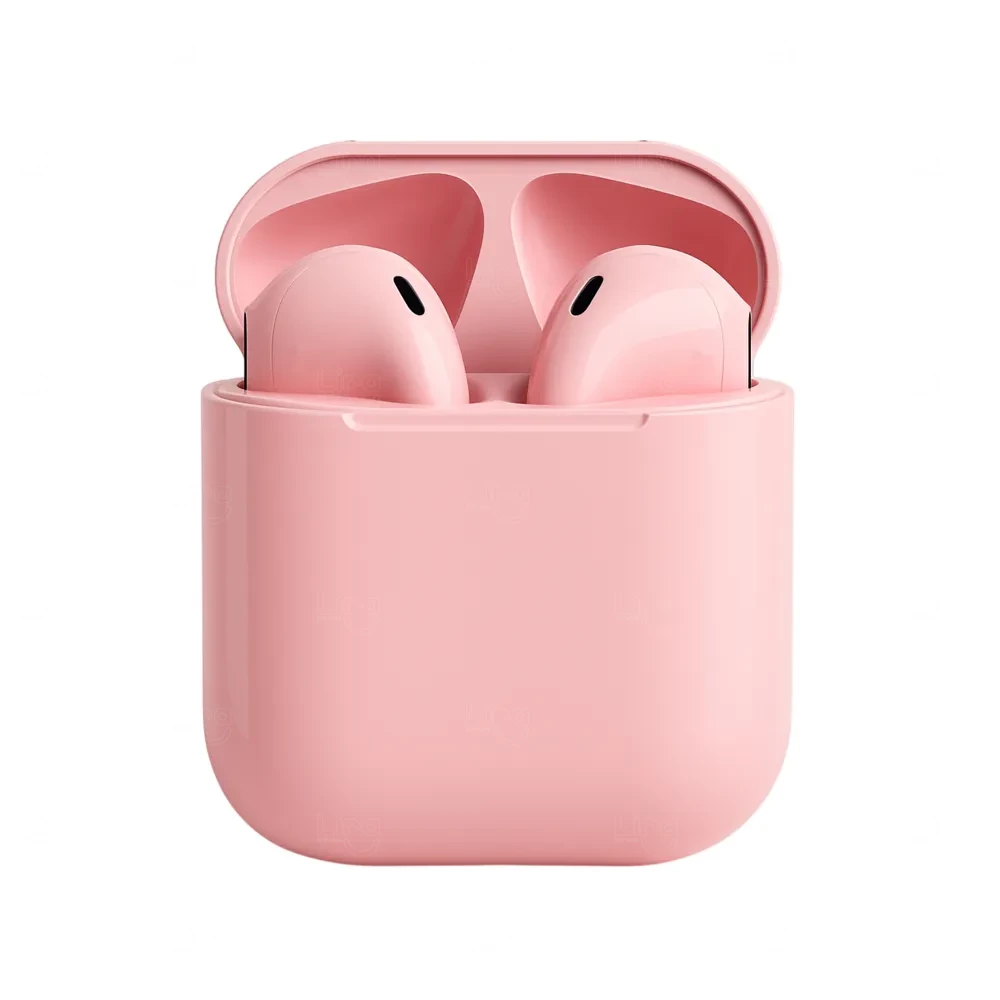 Fone de Ouvido Bluetooth Touch com Case Carregador Personalizado Rosa Claro