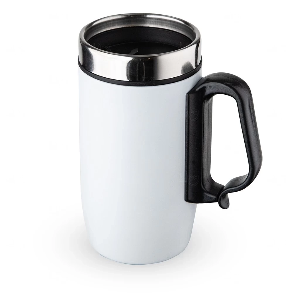 Caneca Inox Isotérmica 250ml Personalizada Branco