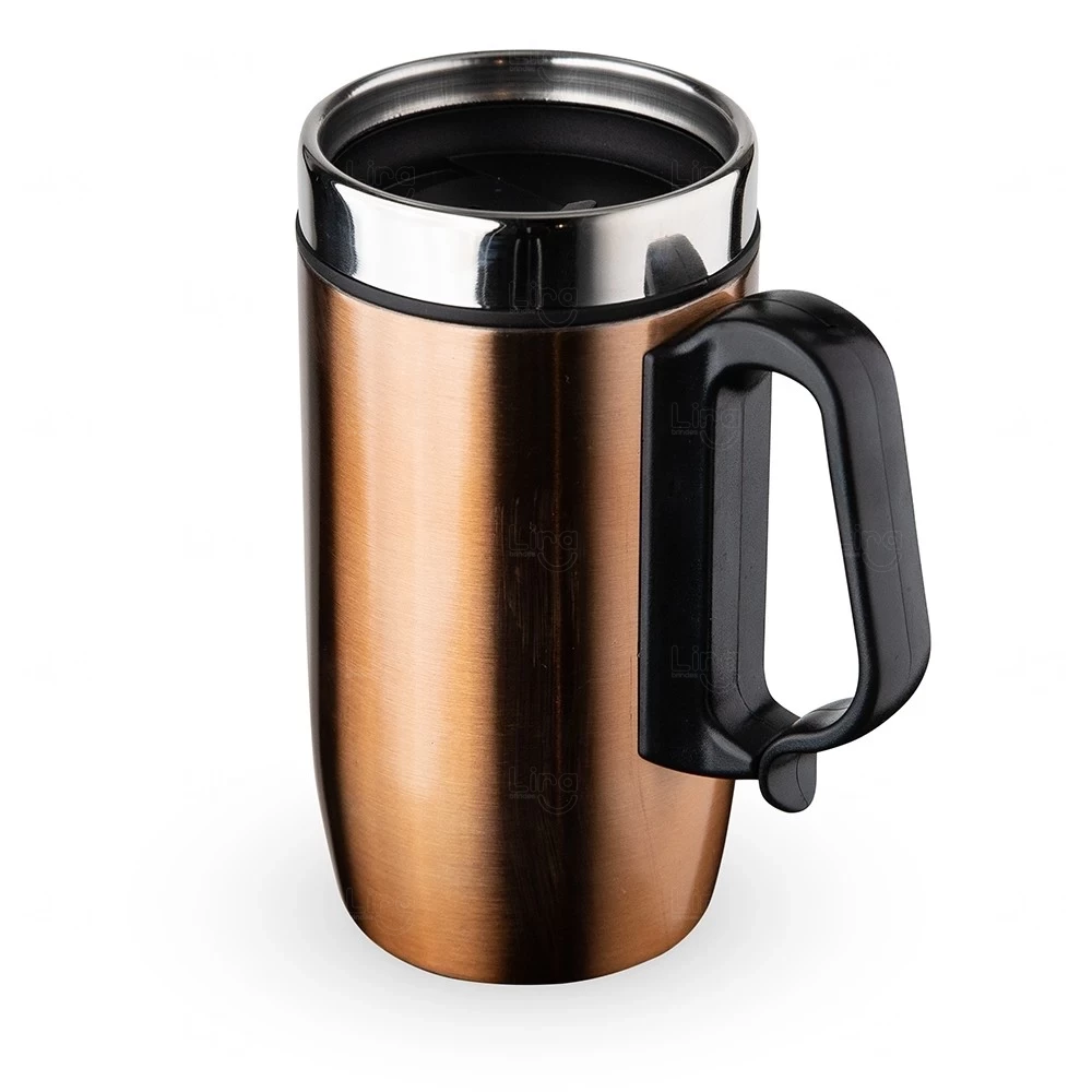 Caneca Inox Isotérmica 250ml Personalizada Cobre