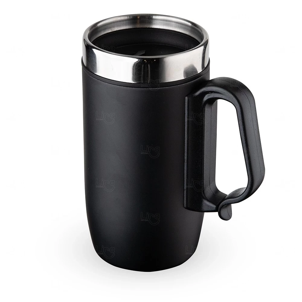 Caneca Inox Isotérmica 250ml Personalizada Preto