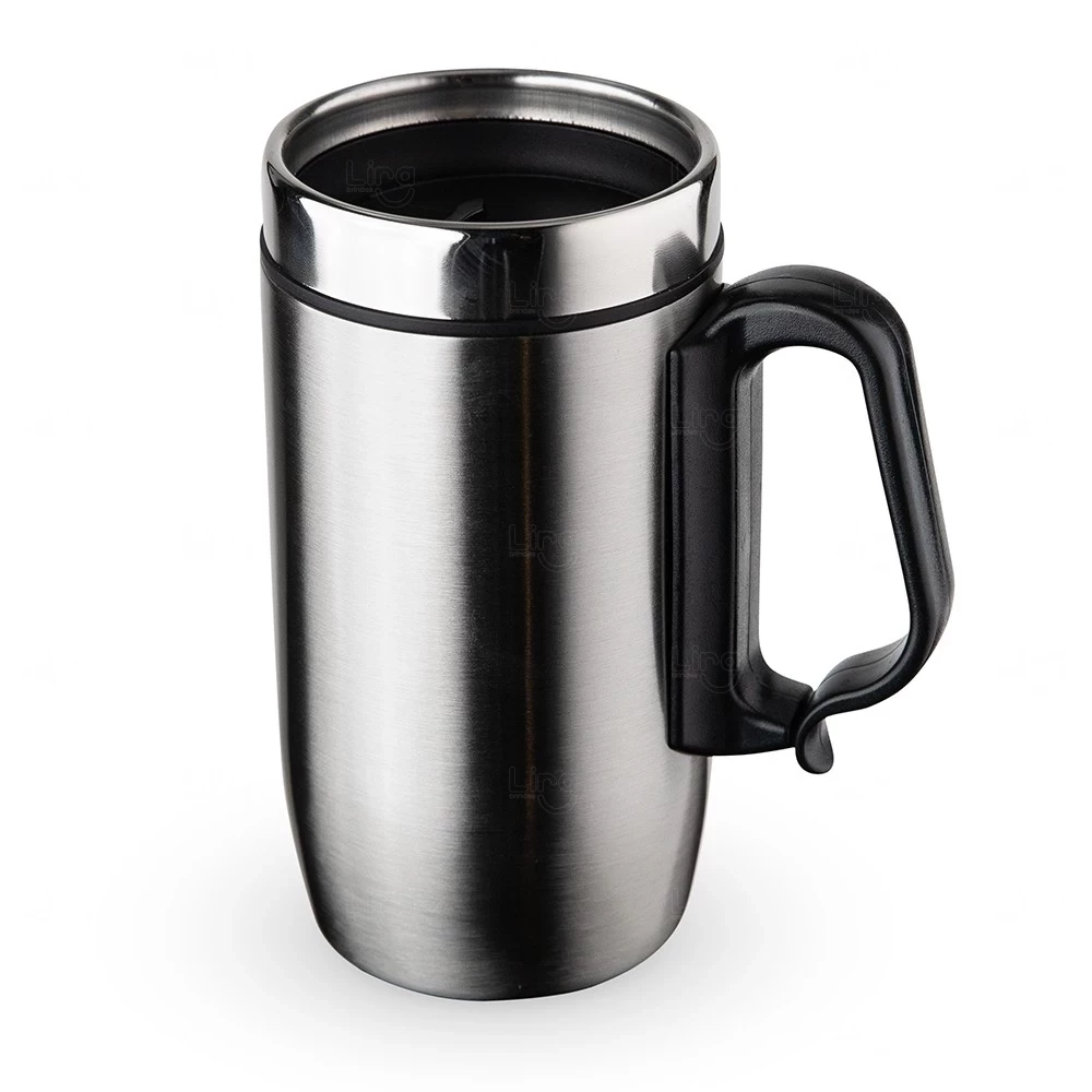 Caneca Inox Isotérmica 250ml Personalizada Prata