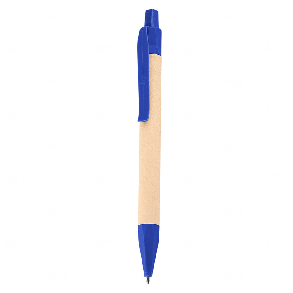 Caneta Ecológica de Papel Personalizada Azul