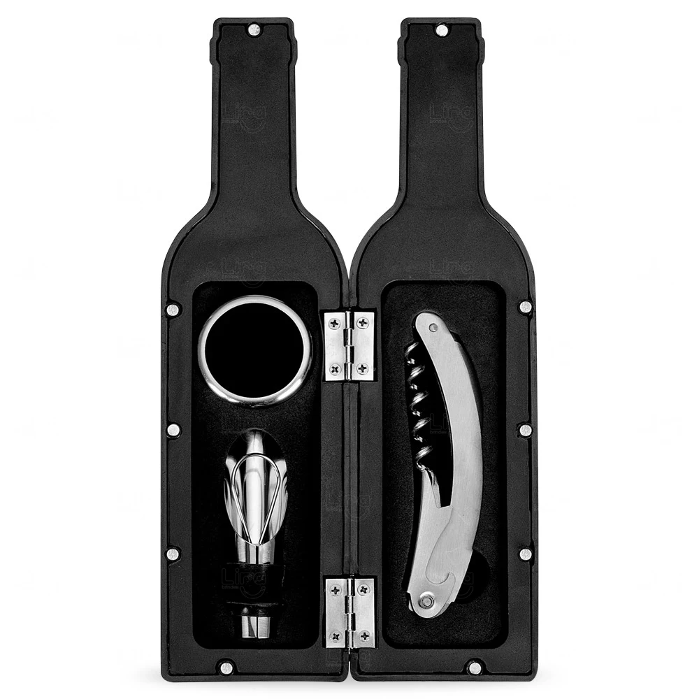 Kit Vinho 3 Peças em Estojo Garrafa Personalizado 
