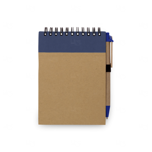 Bloco Ecológico com Caneta Personalizado - 14,5 x 10,5 cm Azul