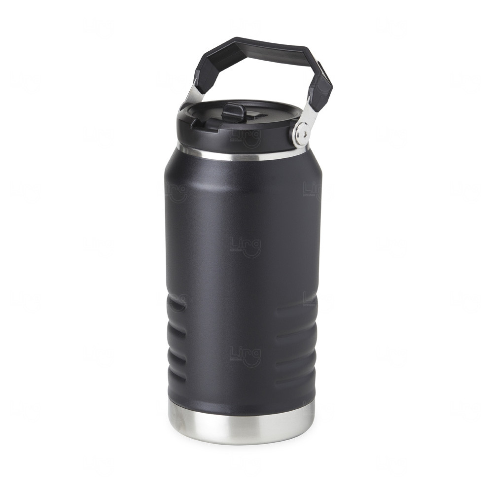 Garrafa Térmica Inox 1,1L com Alça e Bico Flip Personalizada 