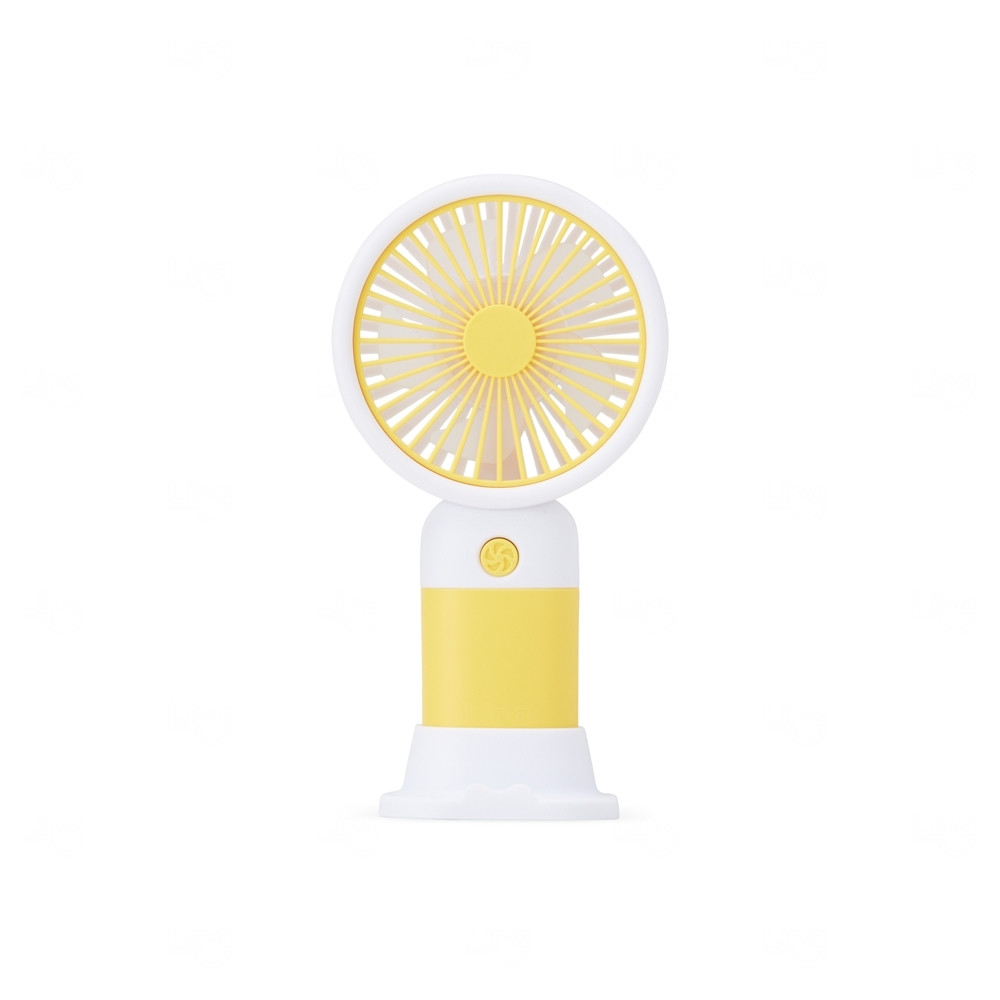 Mini Ventilador Recarregável Personalizado Amarelo