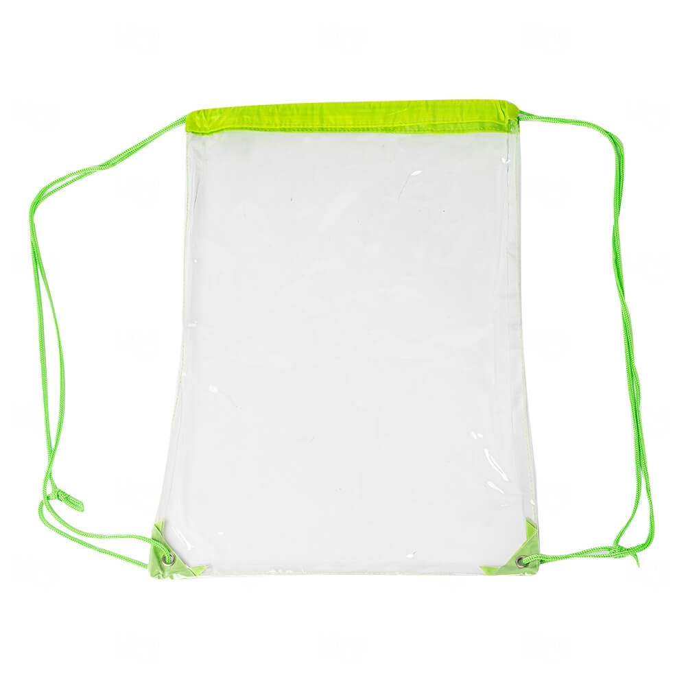 Sacochila Transparente Personalizada - 46 x 34 cm Verde