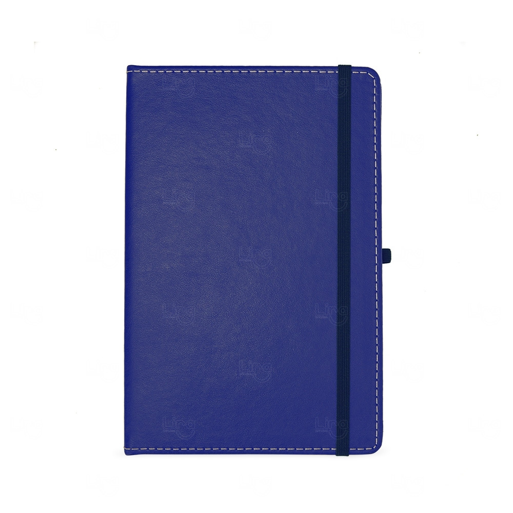 Caderneta em Couro Sintético Personalizada - 21,2 x 14 cm Azul