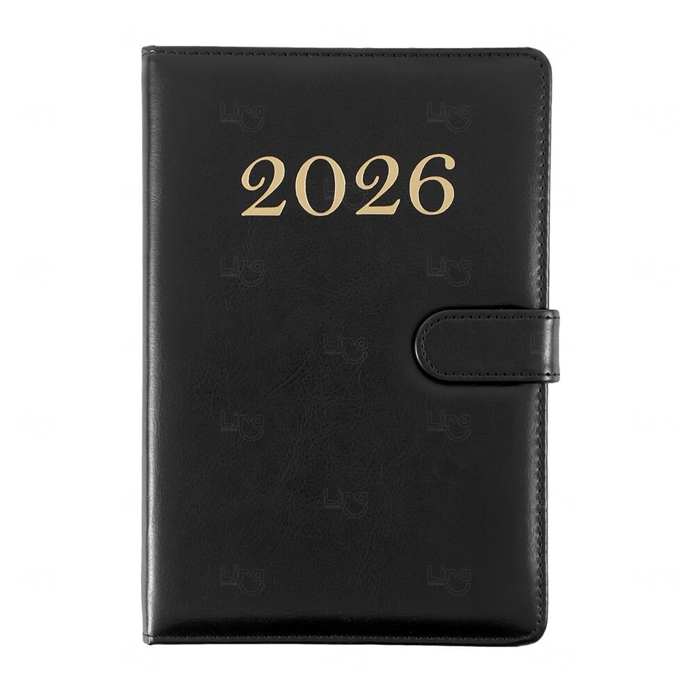 Agenda Semanal 2026 com Fecho Magnético Personalizada - 21x15cm 