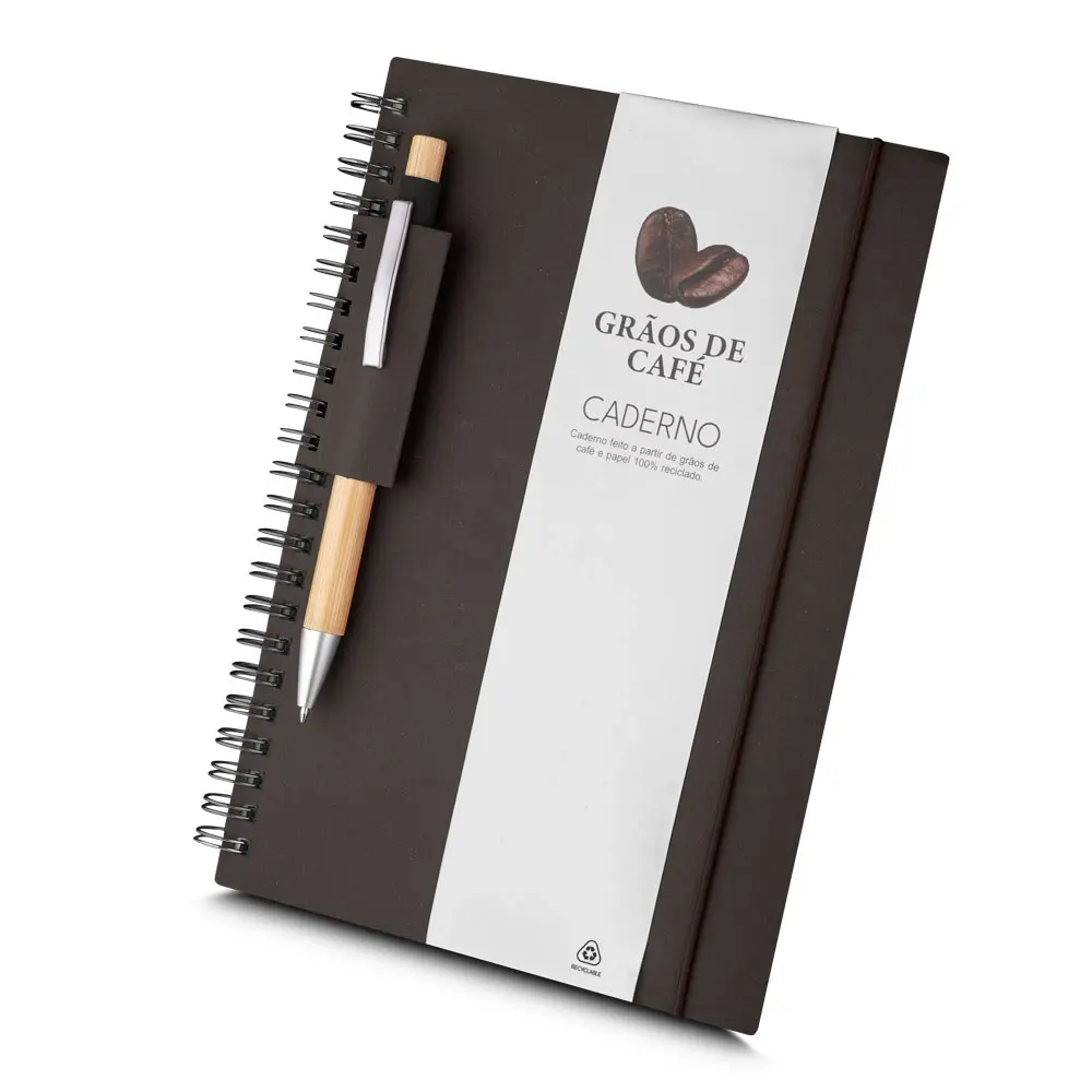 Caderno A5 Capa em Papel Reciclado Personalizado 