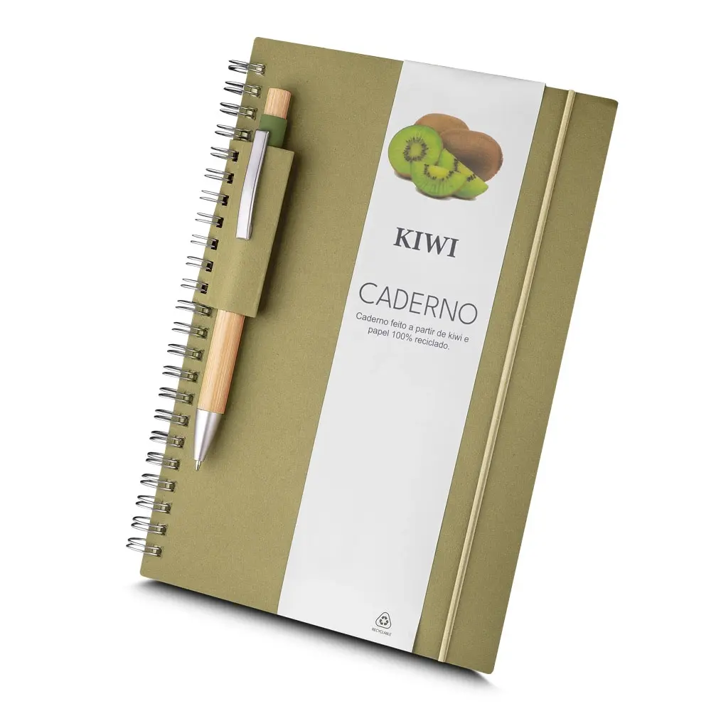 Caderno A5 Capa em Papel Reciclado Personalizado 