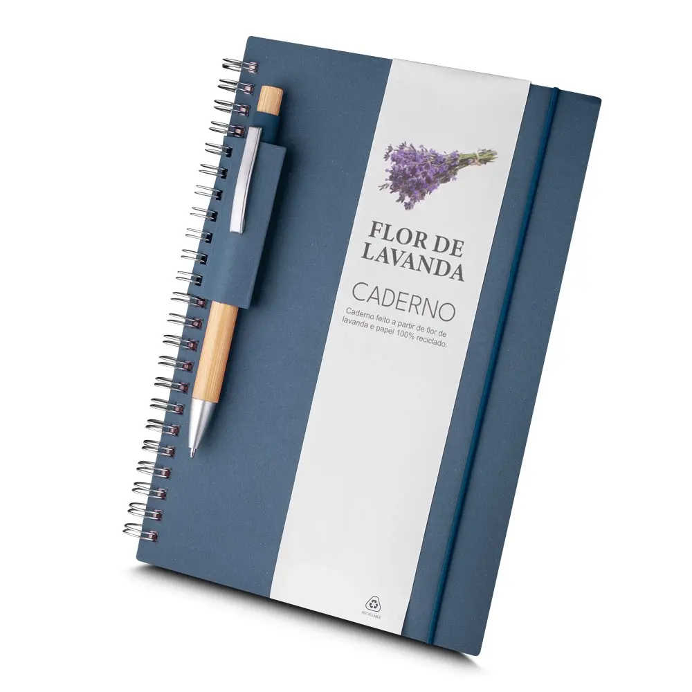 Caderno A5 Capa em Papel Reciclado Personalizado 